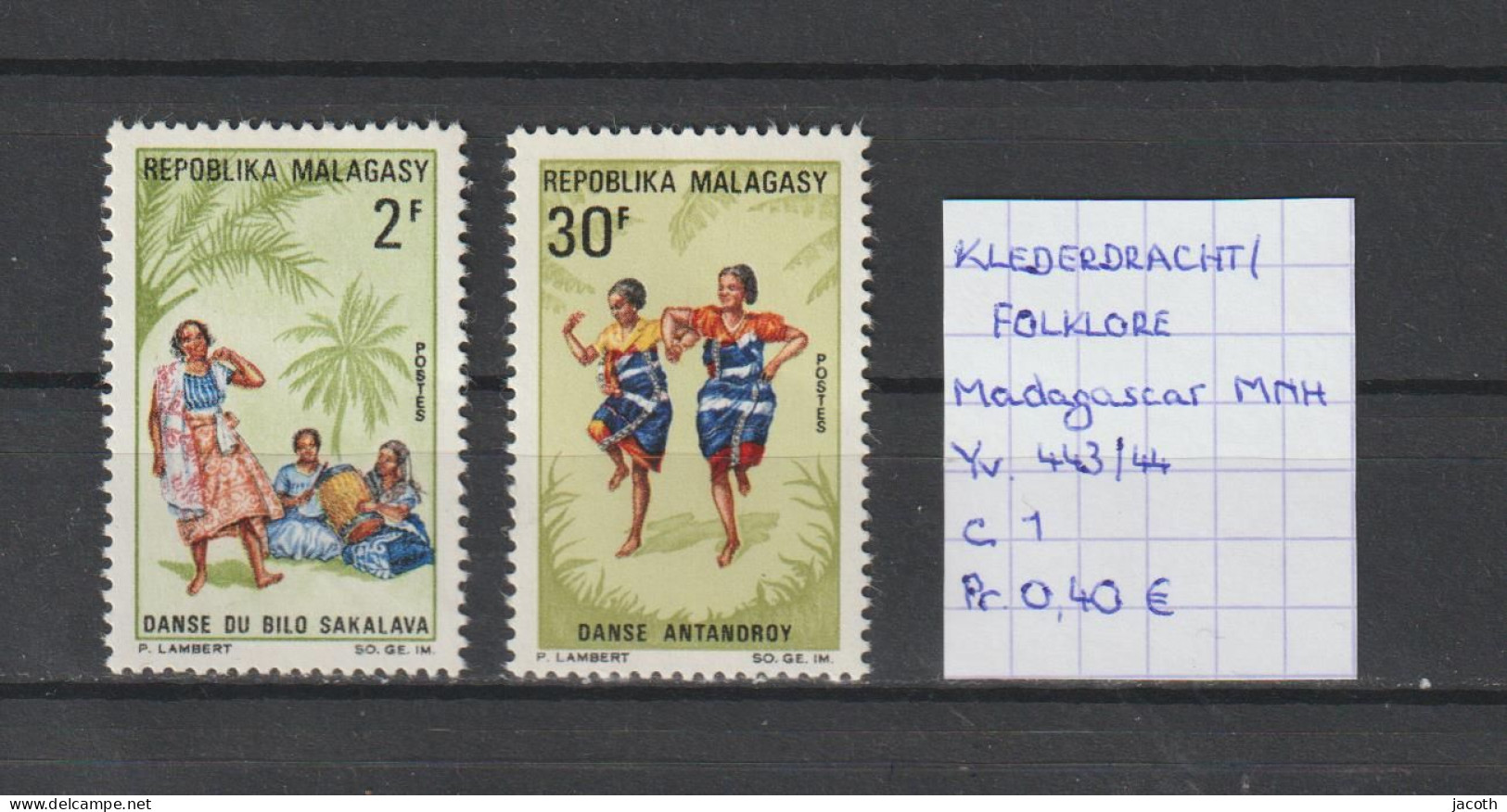 (TJ) Klederdracht & Folklore - Madagascar YT 443/44 (postfris/neuf/MNH) - Costumes