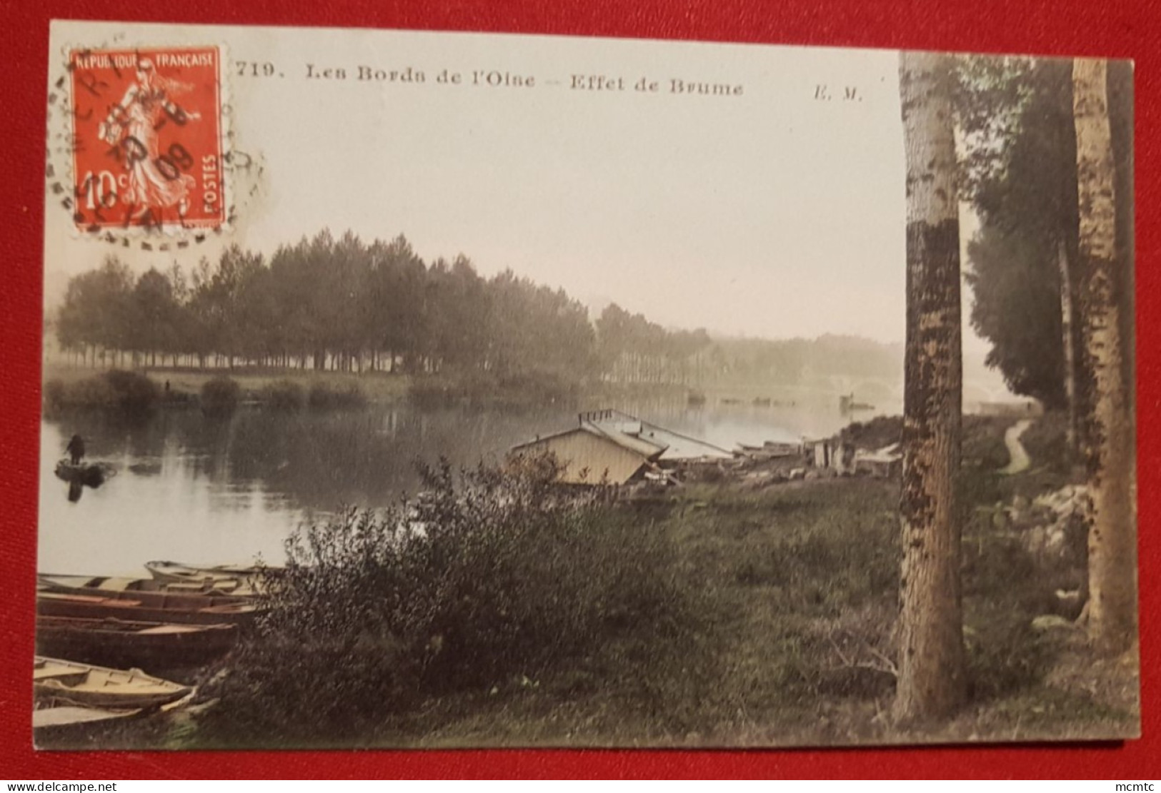 CPA . Les Bords De L'Oise - Effet De Brume ( Meriel à Confirmer : Cachet De La Poste  : Meriel) - Meriel