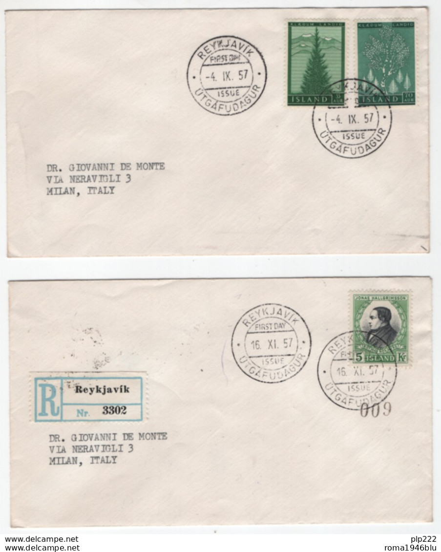 Islanda 1957 Unif. 278/80 FDC VF - FDC