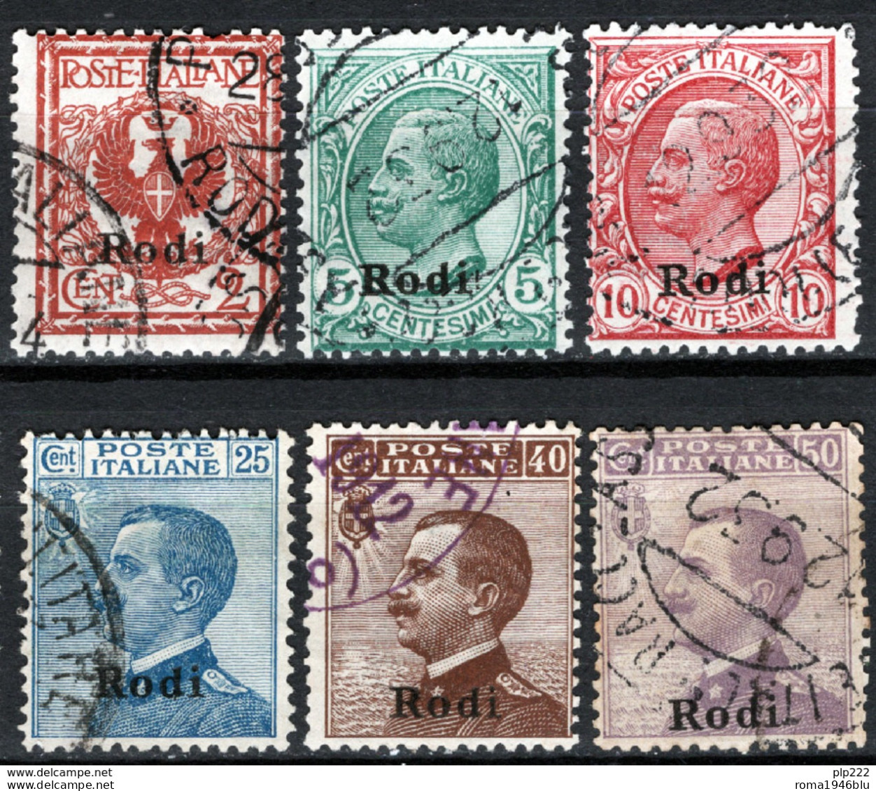 Egeo Rodii 1912 Sass.1/3,5/7 O/Used VF/F - Ägäis (Rodi)