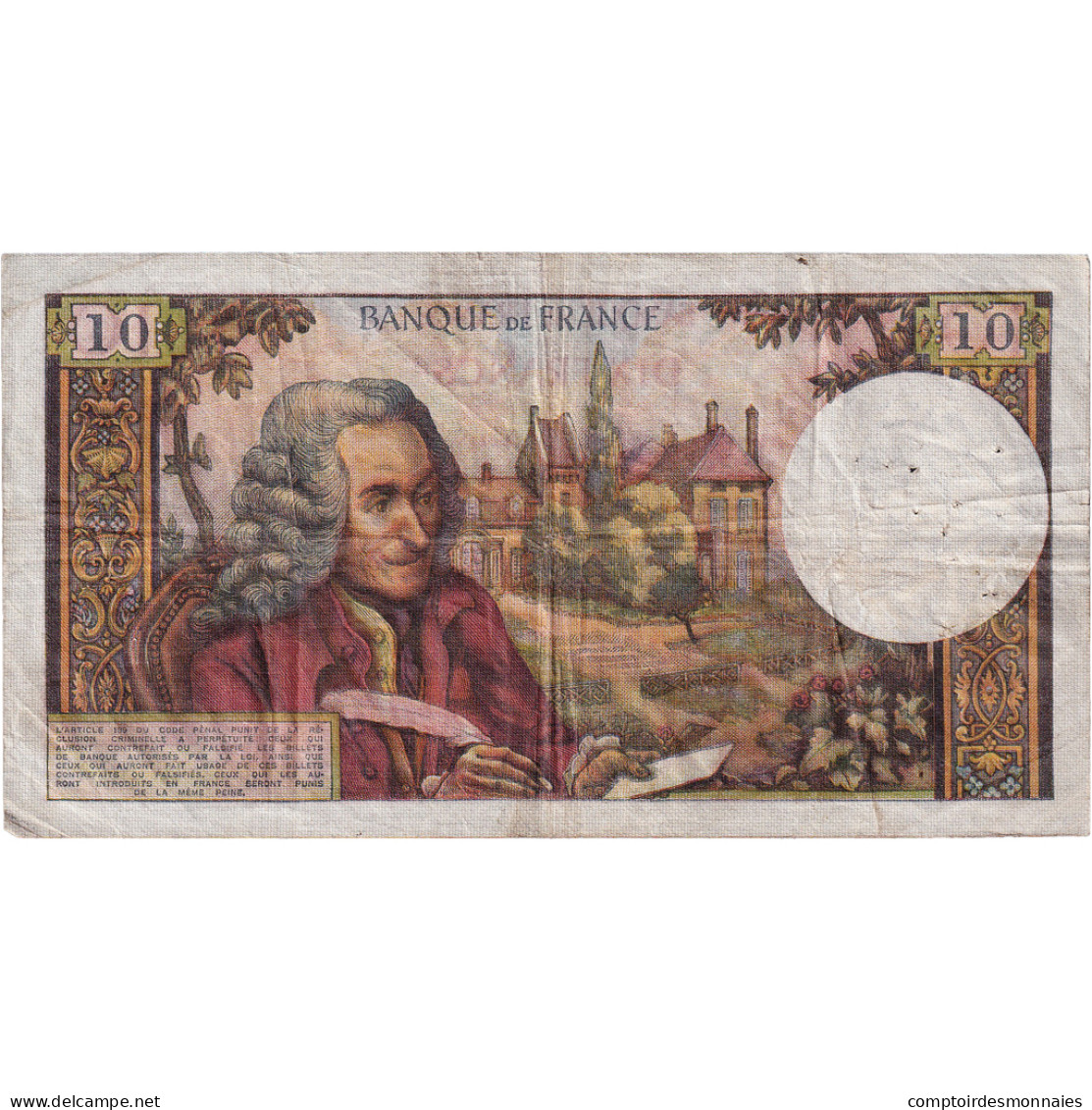 France, 10 Francs, Voltaire, 1970, W.560, TB+, Fayette:62.42, KM:147d - 10 F 1963-1973 ''Voltaire''