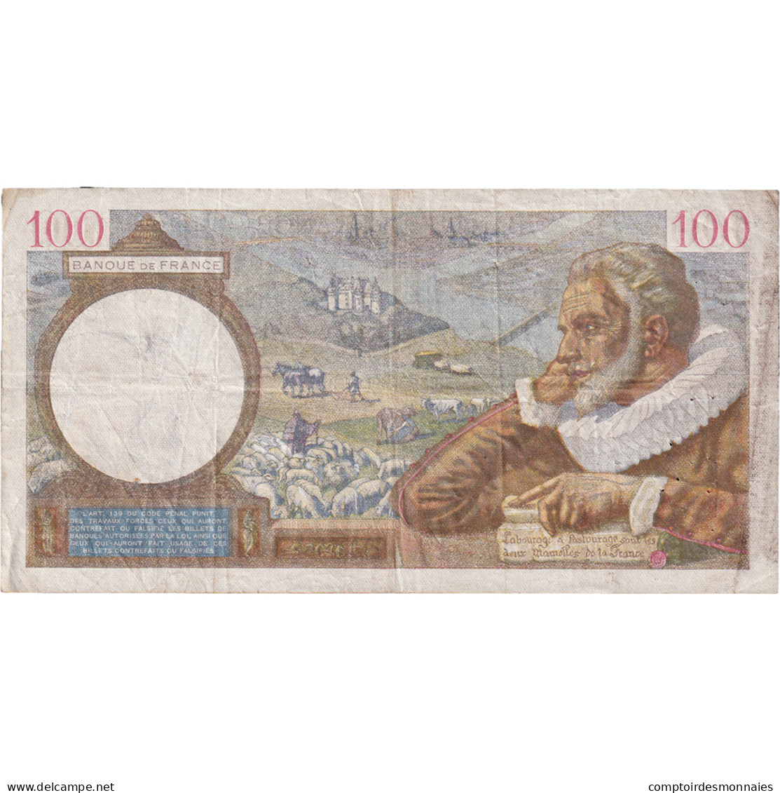 France, 100 Francs, Sully, 1941, E.22769, TB+, Fayette:26.54, KM:94 - 100 F 1939-1942 ''Sully''