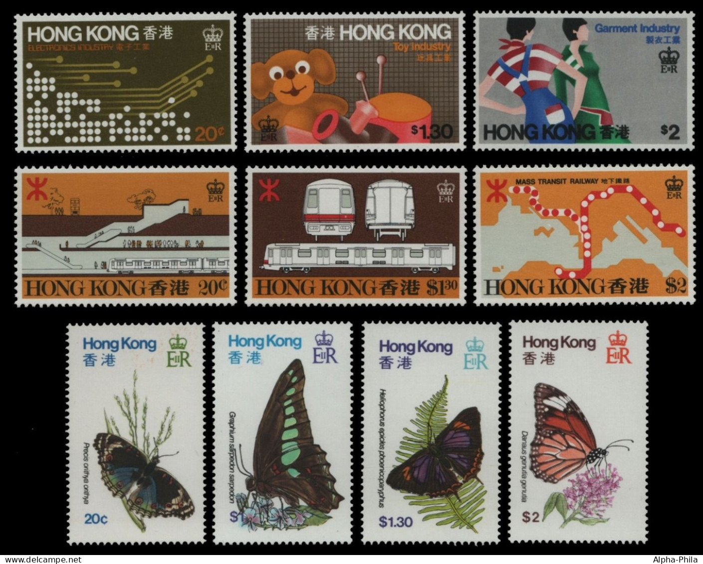 Hongkong 1979 - Mi-Nr. 350-352, 353-356 & 357-359 ** - MNH - 3 Ausgaben - Unused Stamps