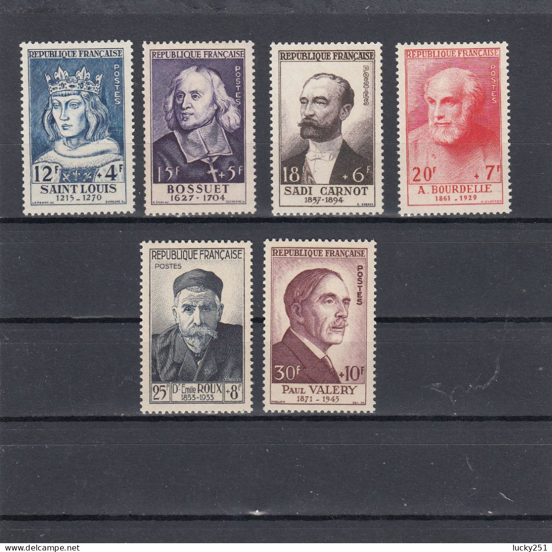 France - Année 1954 - Neuf** - N°YT 989/94** - Célébrités Du X111è AU XXè Siècles - Nuevos