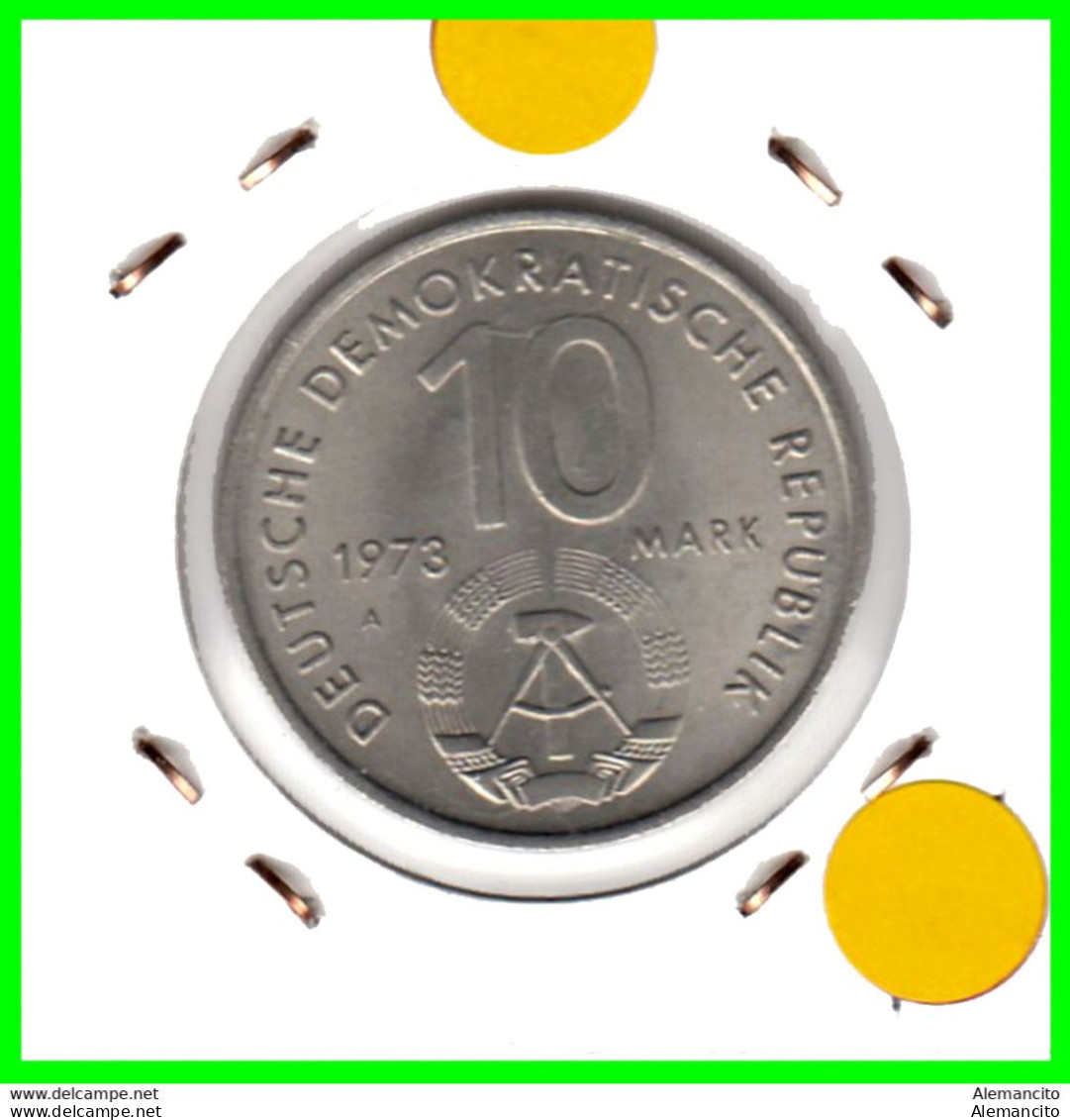 ( GERMANY DDR ) REPUBLICA DEMOCRATICA DE ALEMANIA AÑO 1973  MONEDA DE 10.00 DM KM-44 MONEDA SIN CIRCULAR WELTFESTSPIELE - 10 Mark