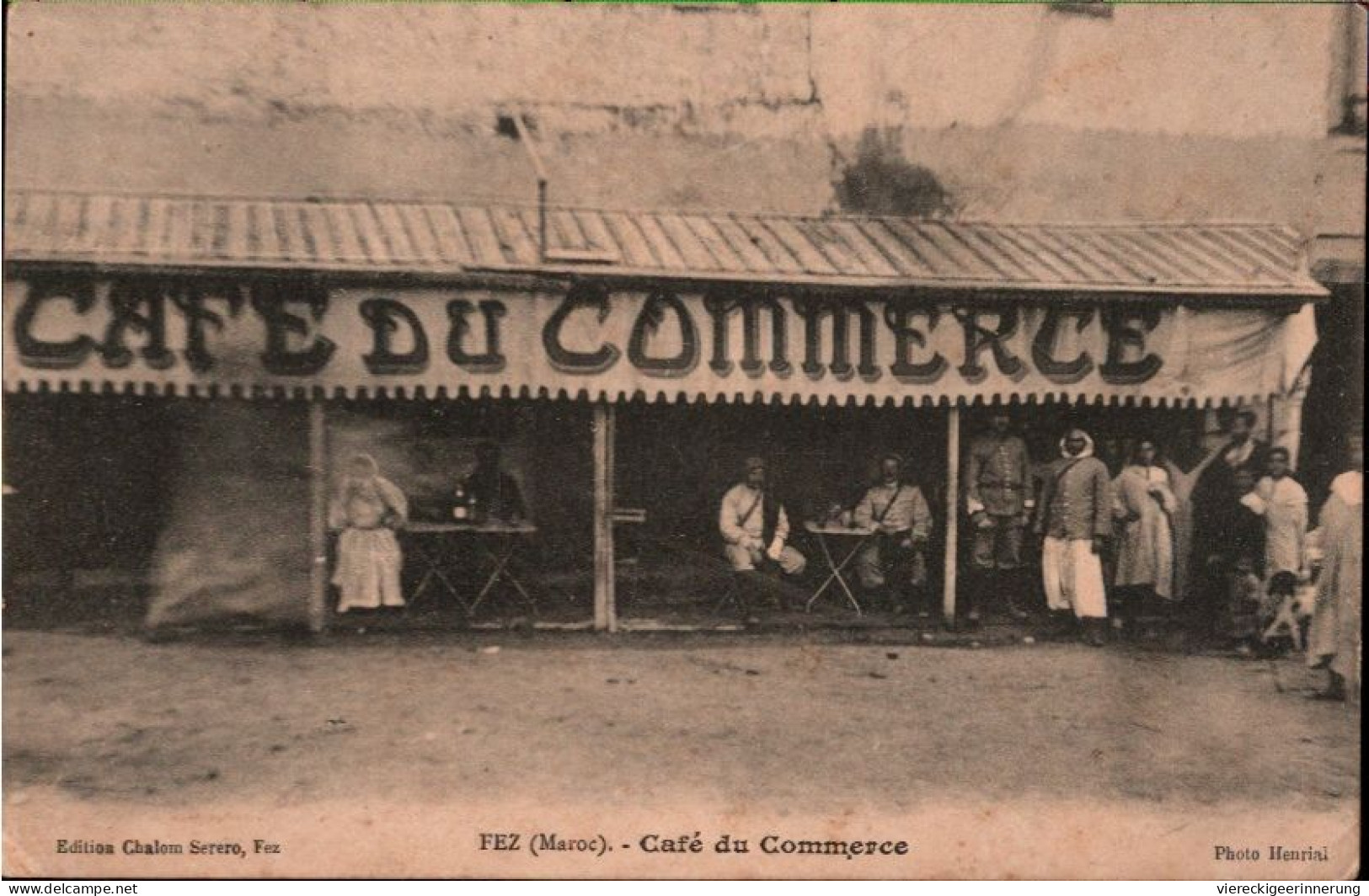 ! 1914 Alte Ansichtskarte Aus Fez, Africa, Marokko, Maroc, Cafe Du Commerce - Fez