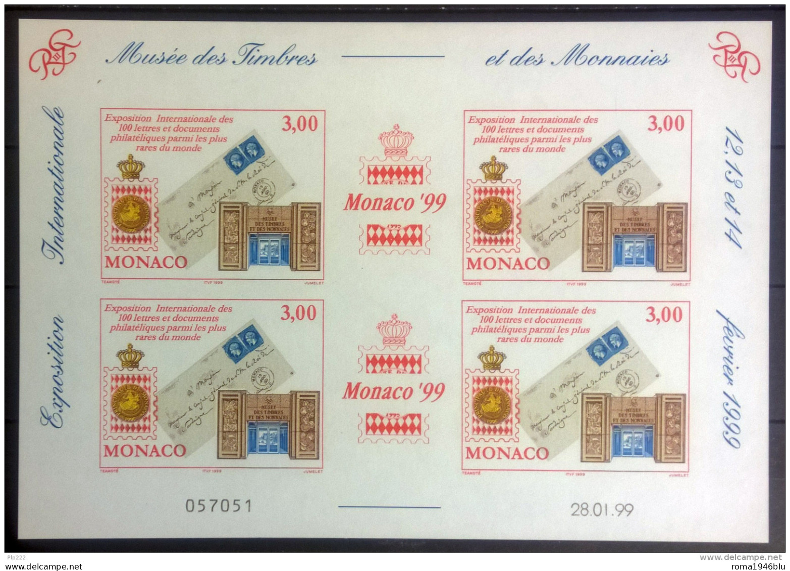 Monaco 1999 Unif.2201 Minisheet **/MNH VF - Blokken