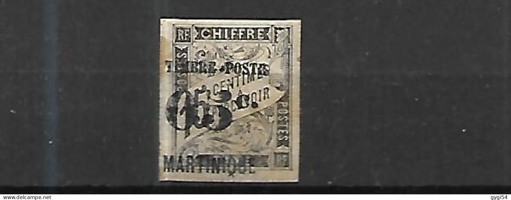 Martinique Timbre Taxe Utilisé Comme Timbre Poste Surcharge Noire   Neuf Avec Charnière TACHES - Postage Due