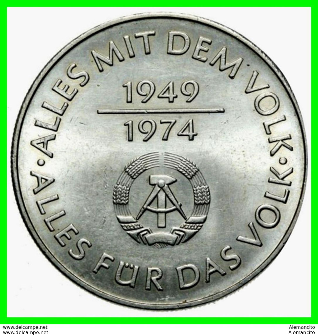 ( GERMANY DDR ) REPUBLICA DEMOCRATICA DE ALEMANIA AÑO 1974  MONEDA DE 10.00 DM KM-50 - ( 25 AÑOS RDA ) - 10 Marcos