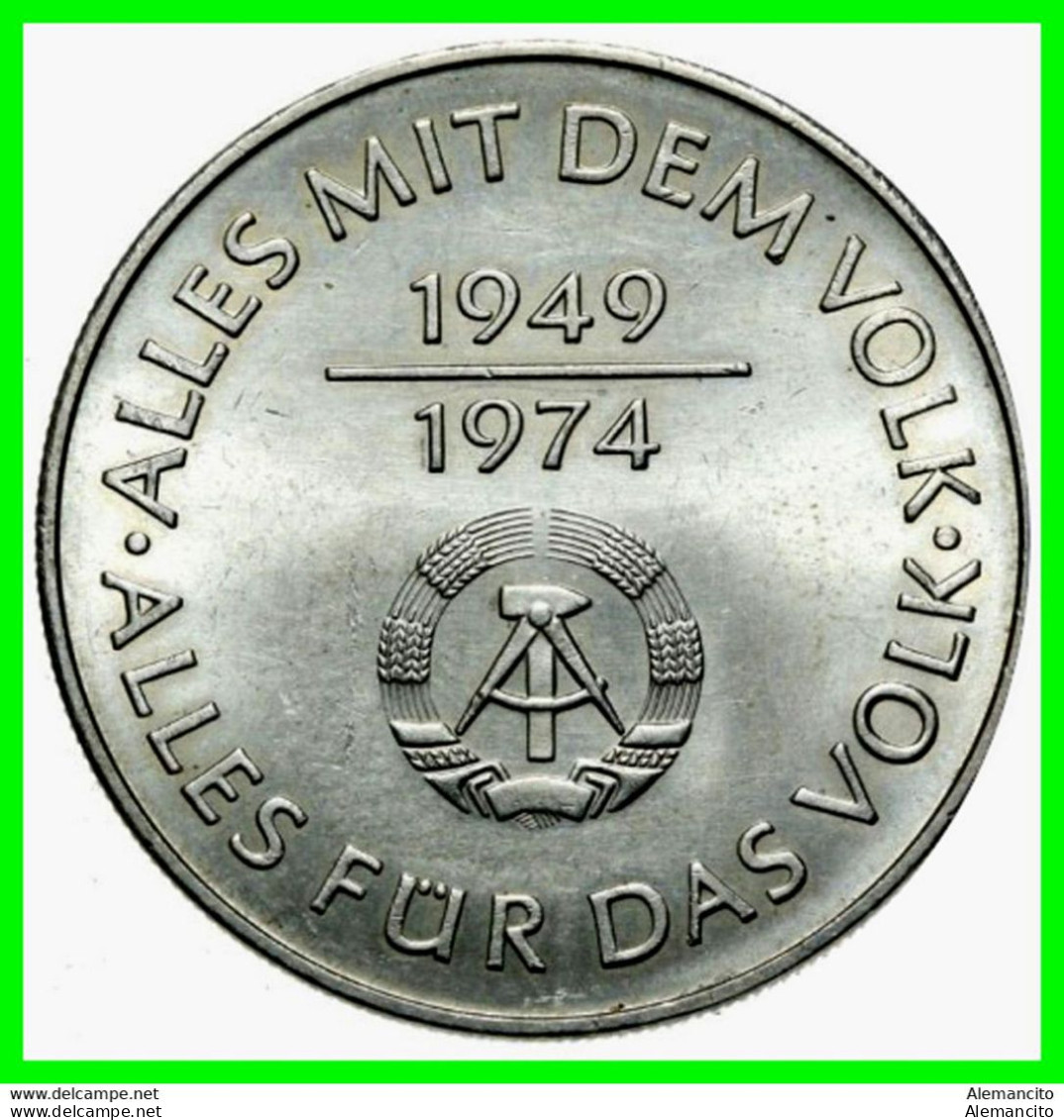 ( GERMANY DDR ) REPUBLICA DEMOCRATICA DE ALEMANIA AÑO 1974  MONEDA DE 10.00 DM KM-50 - ( 25 AÑOS RDA ) - 10 Marchi