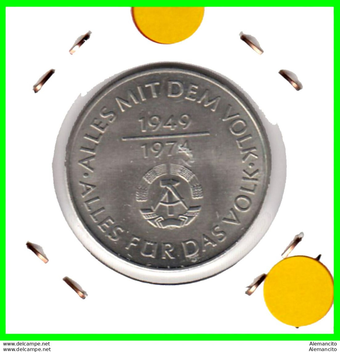 ( GERMANY DDR ) REPUBLICA DEMOCRATICA DE ALEMANIA AÑO 1974  MONEDA DE 10.00 DM KM-50 - ( 25 AÑOS RDA ) - 10 Marcos