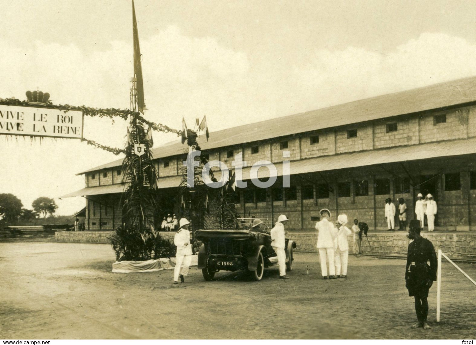 Carte Photo Foto De La Visite Royale Au Congo BELGE En 1928 - Le Roi Albert 1er Et La Reine Elizabeth - Kinshasa - Leopoldville (Leopoldstadt)