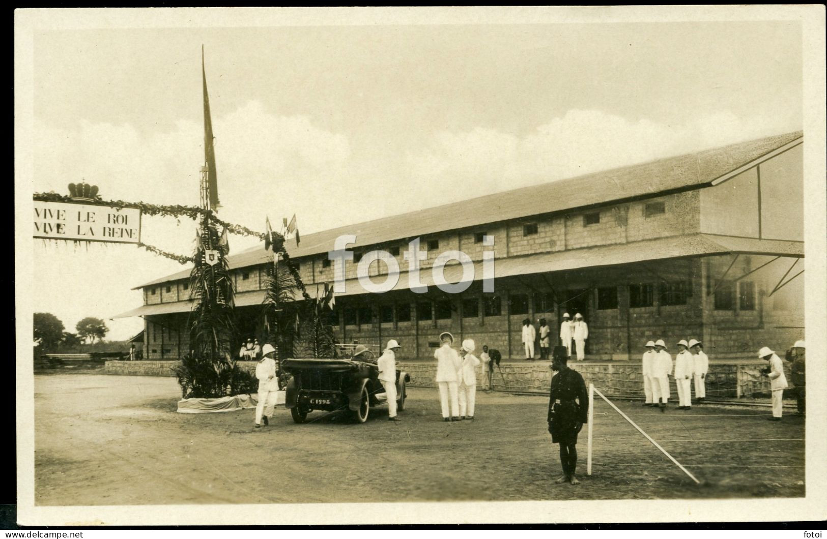 Carte Photo Foto De La Visite Royale Au Congo BELGE En 1928 - Le Roi Albert 1er Et La Reine Elizabeth - Kinshasa - Leopoldville (Leopoldstadt)