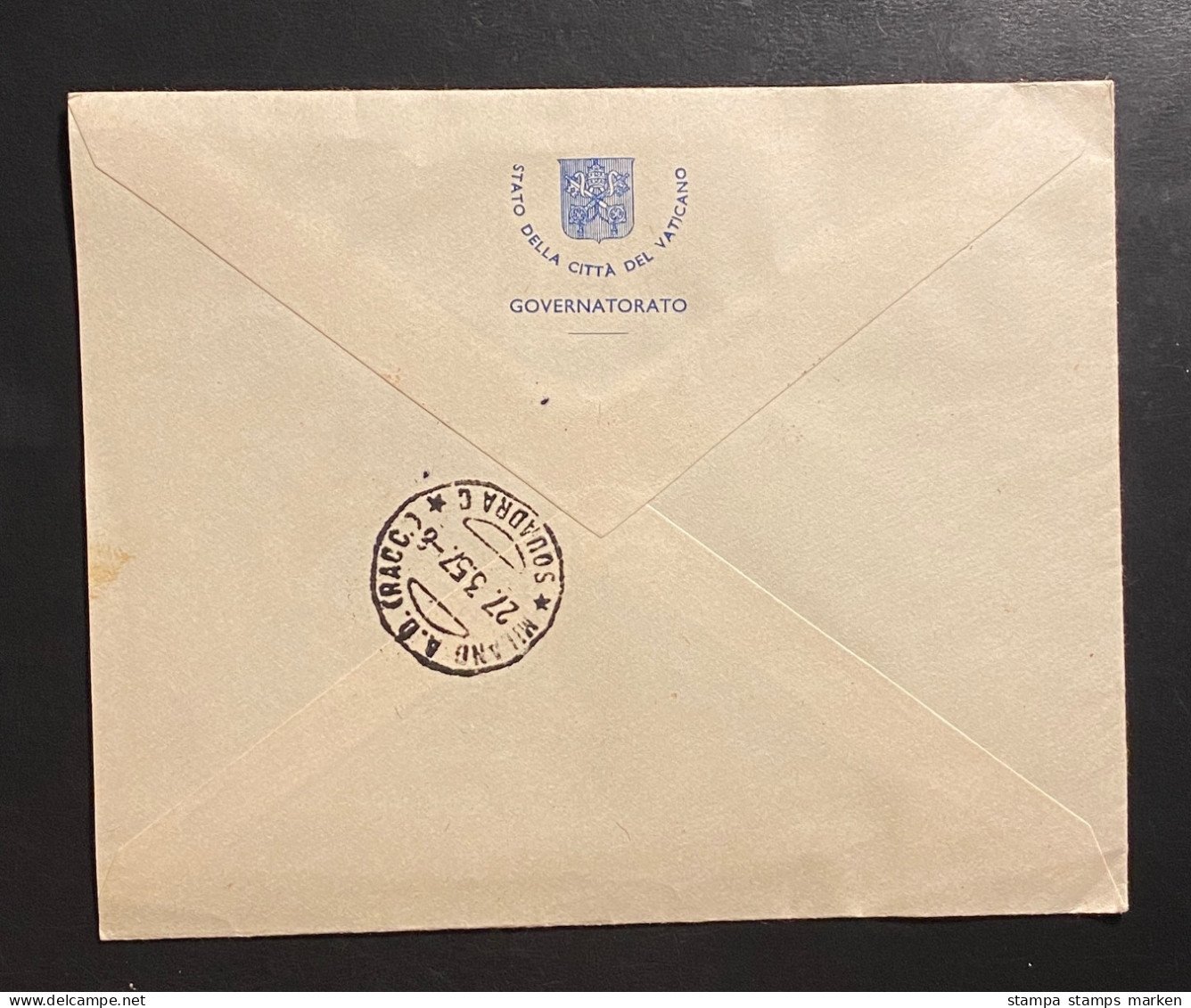 Vatikan 1957 Hl. Domenicus Mi. 266 - 269 Auf R-Brief  FDC Stempel Rot Gelaufen - Cartas & Documentos