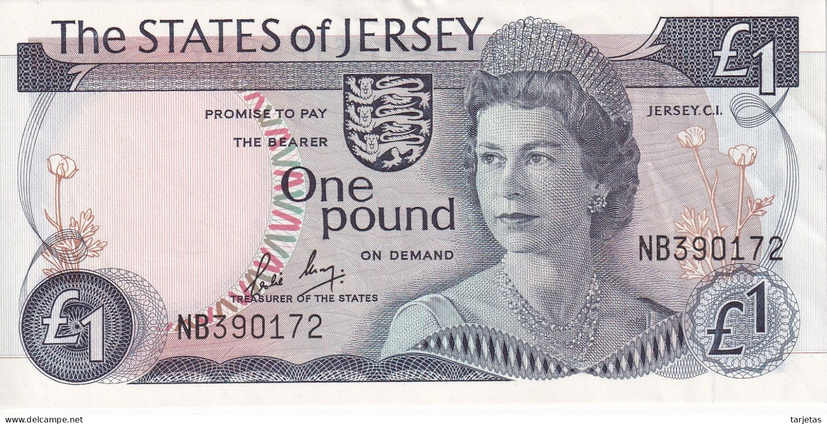 BILLETE DE JERSEY DE 1 POUND DEL AÑO 1978 A 1988 EN CALIDAD EBC (XF) (BANKNOTE) - Jersey