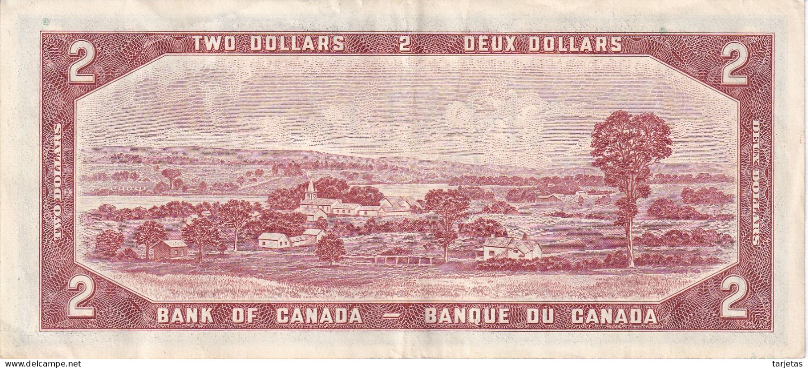 BILLETE DE CANADA DE 2 DOLLARS DEL AÑO 1954 EN CALIDAD EBC (XF) (BANKNOTE) - Canada