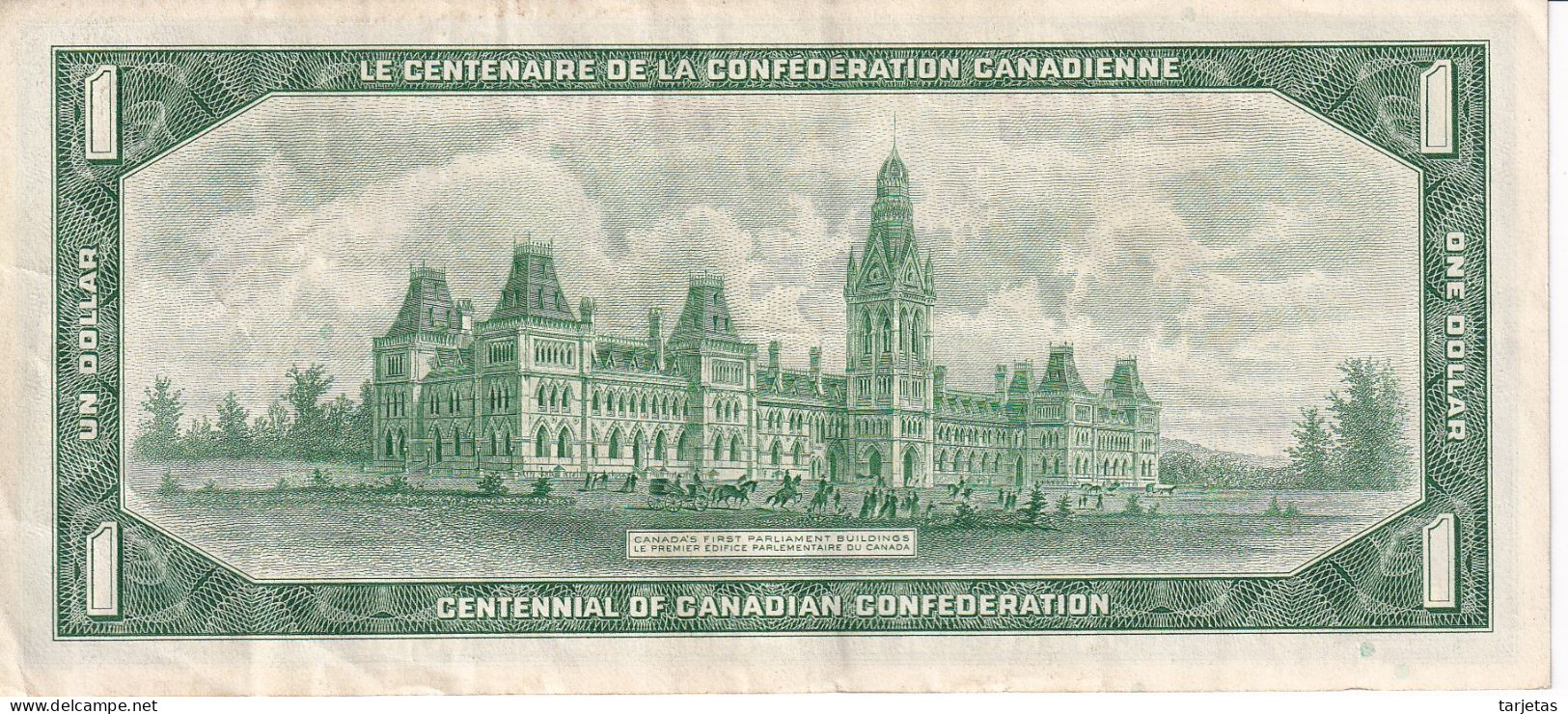 BILLETE DE CANADA DE 1 DOLLAR DEL AÑO 1967 EN CALIDAD EBC (XF) (BANKNOTE) - Kanada