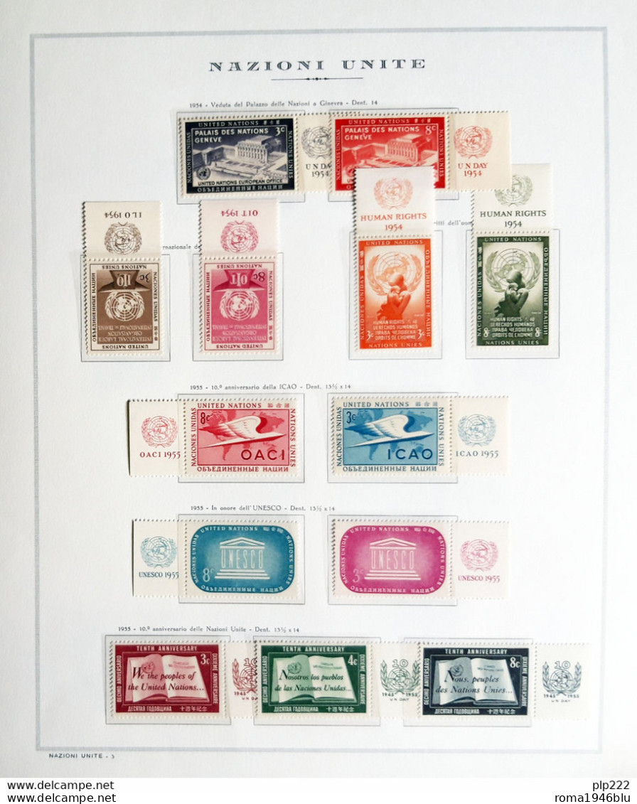 ONU 1951/92 Collezione Completa Con Bandella / Complete Collection With Tab MNH VF - Collections, Lots & Series