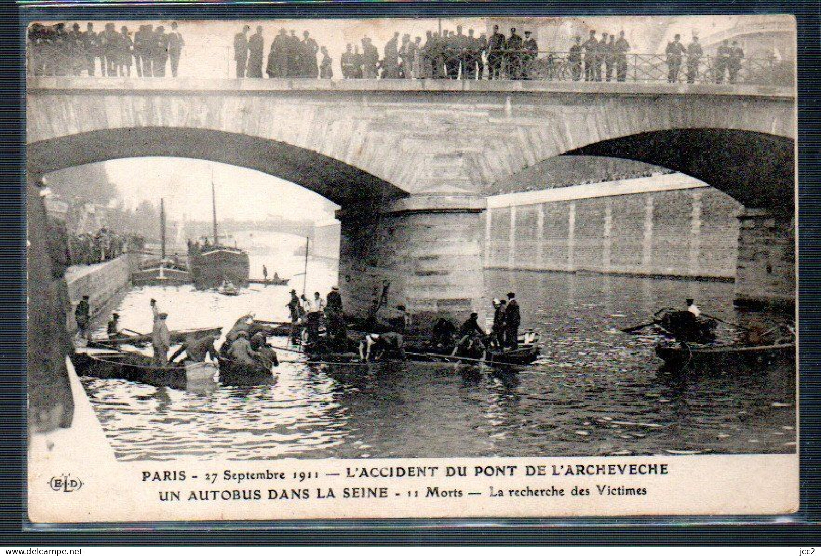 Catastrophe - Accident Du Pont De L'Archevêché Un Autobus Dans La Seine Recherche Des Victimes - Katastrophen