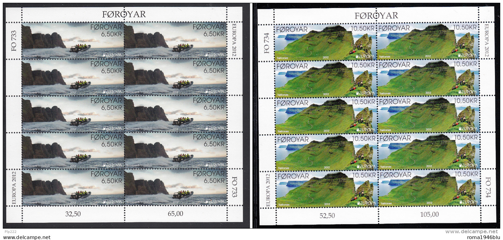 Foroiar 2012 Unif.747/48 Minifogli Da 10  **/MNH VF - Féroé (Iles)