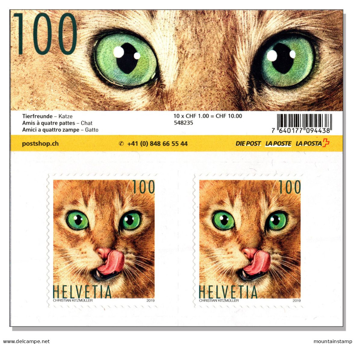 Switzerland 2019 (Box 2) Katze Chat Cat Gatto MNH ** - Unused Stamps