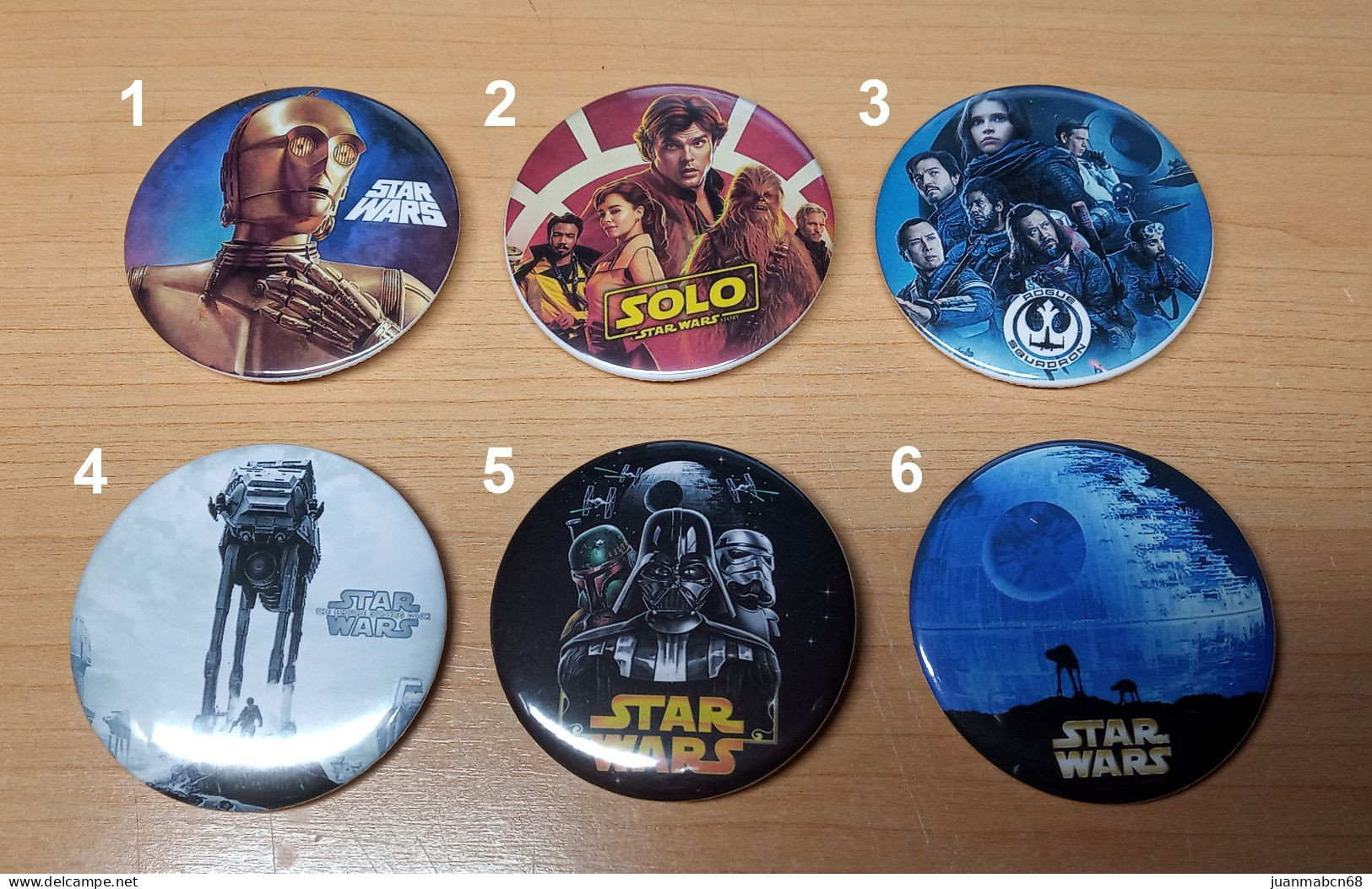 12 Chapas De Coleccion De Star Wars De 58mm (grandes) - Lots