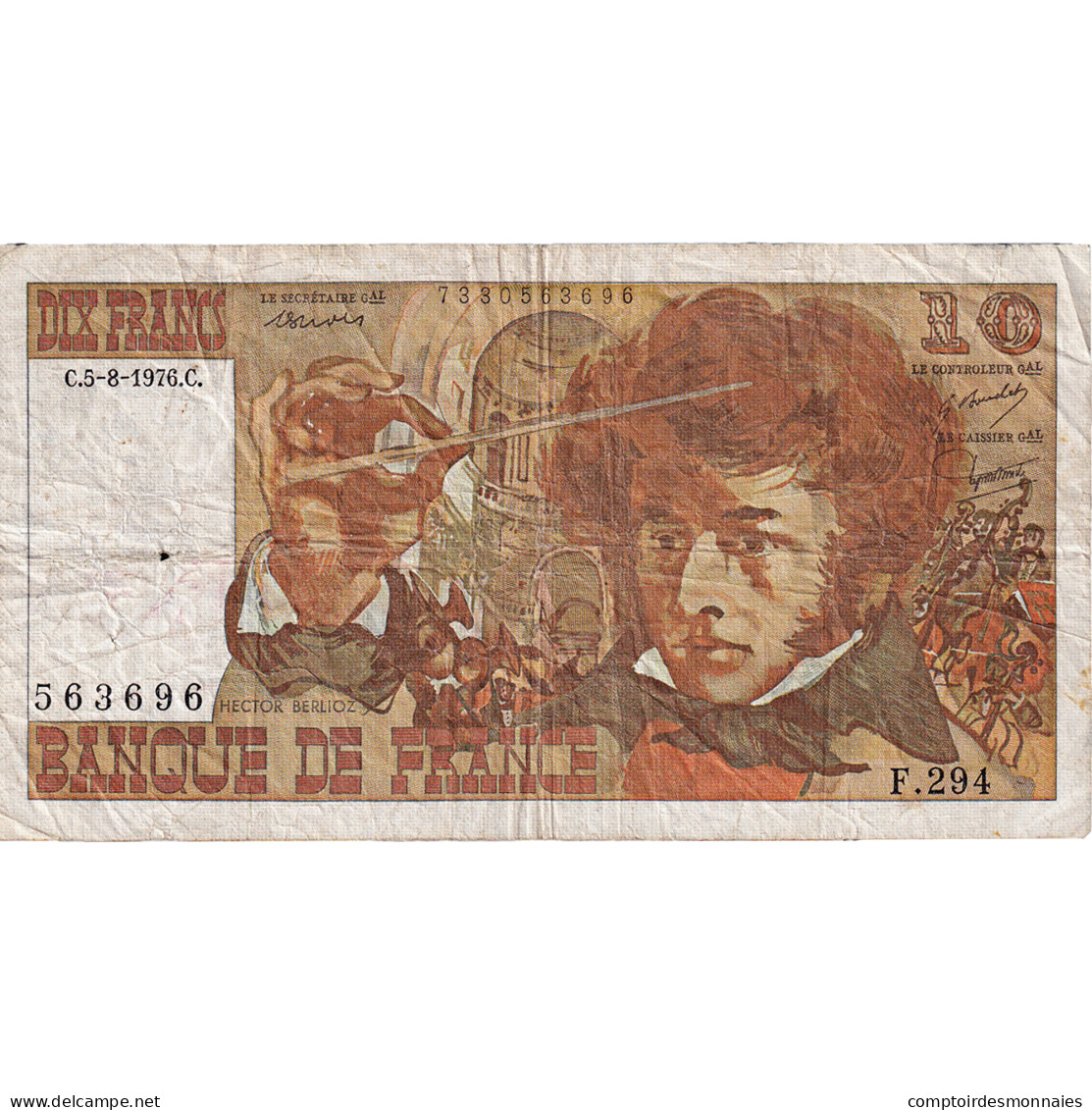 France, 10 Francs, Berlioz, 1976, F.294, TB, Fayette:63.20, KM:150c - 10 F 1972-1978 ''Berlioz''