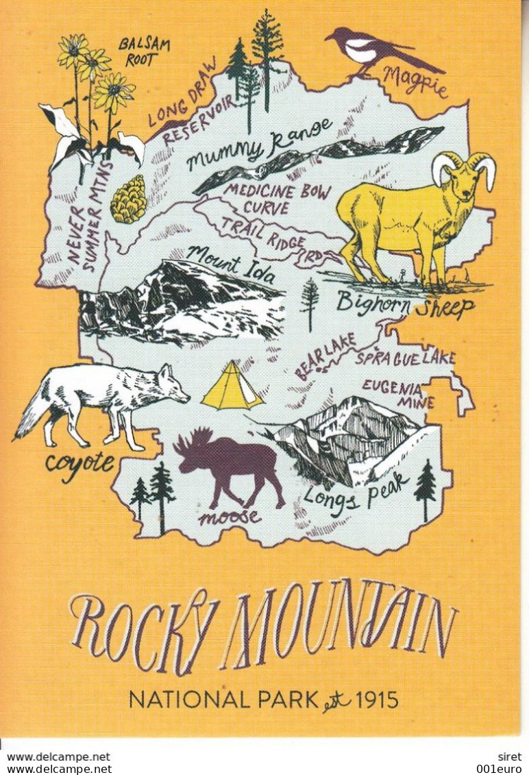UNITED STATES : Unused Card / Map ROCKY MOUNTAIN - COLORADO #1051598938 - Registered Shipping - Rocky Mountains