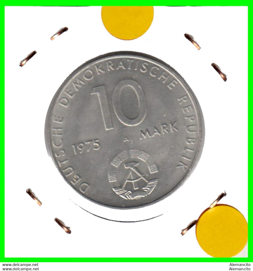 ( GERMANY DDR ) REPUBLICA DEMOCRATICA DE ALEMANIA AÑO 1975  MONEDA DE 10.00-DM KM70 (20º ANIVERSARIO - PACTO DE VARSOVIA - 10 Mark