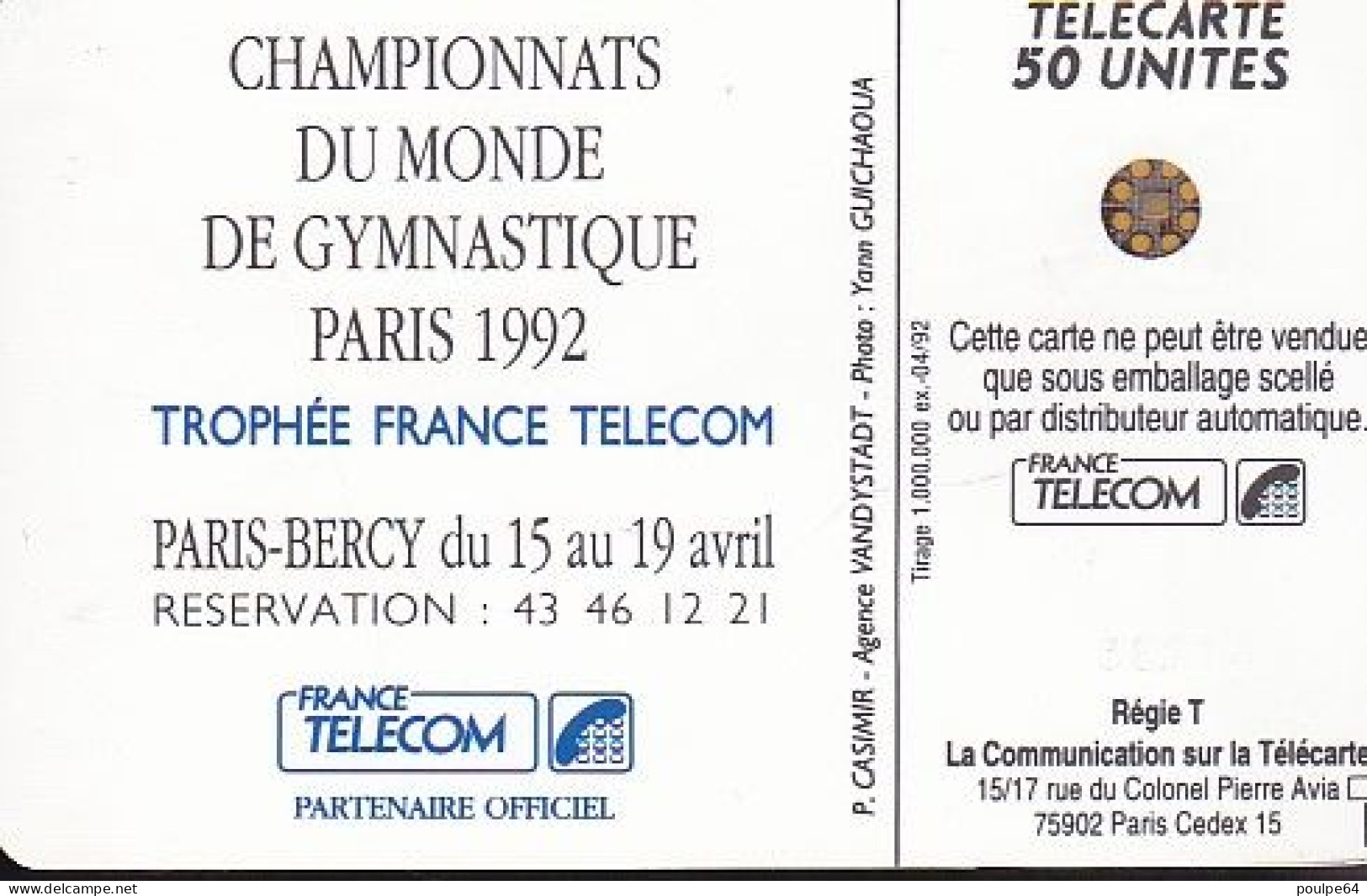 F268 - 04/1992 - BERCY " Homme " - 50 SC4 - 1992