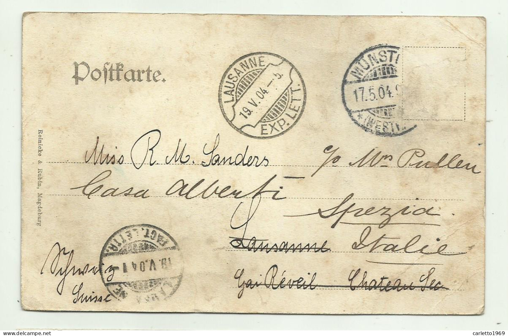 ST. GALLEN VON DER FALKENBURG  ILLUSTRAZIONE A RILIEVO 1905-  VIAGGIATA FP - St. Gallen