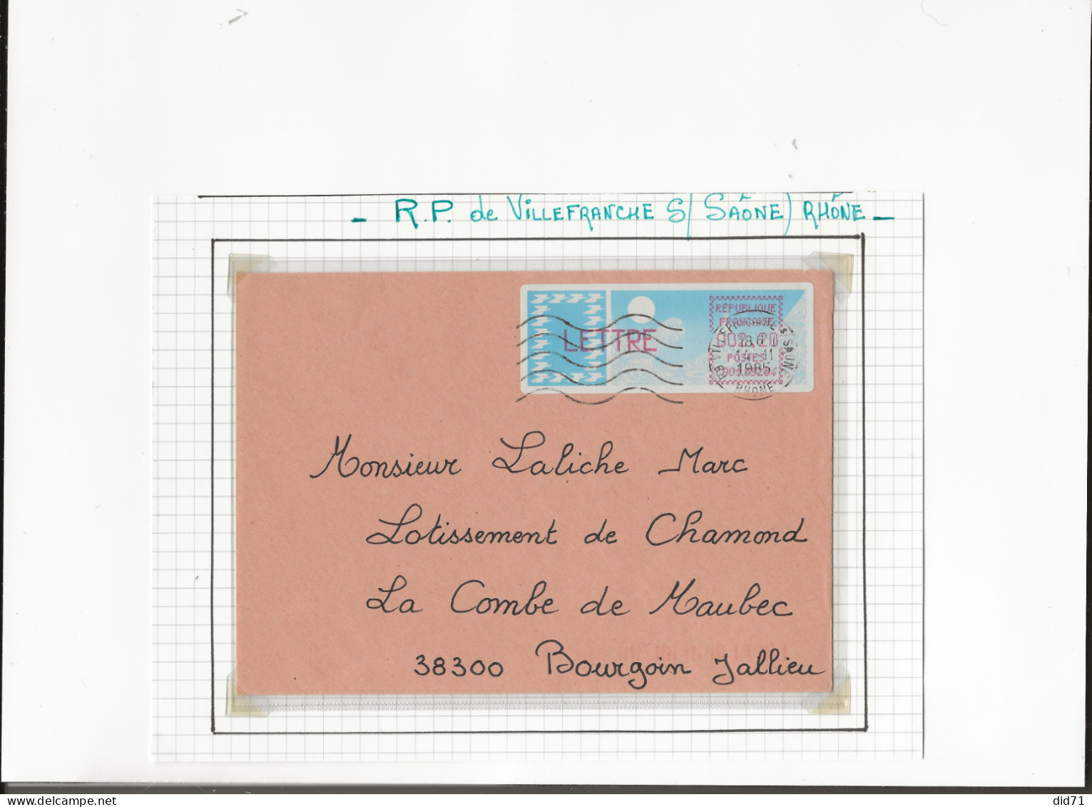 2 Vignettes - LSA - Sur Lettre  - Villefranche Sur Saône 69 - - 1981-84 LS & LSA Prototypen