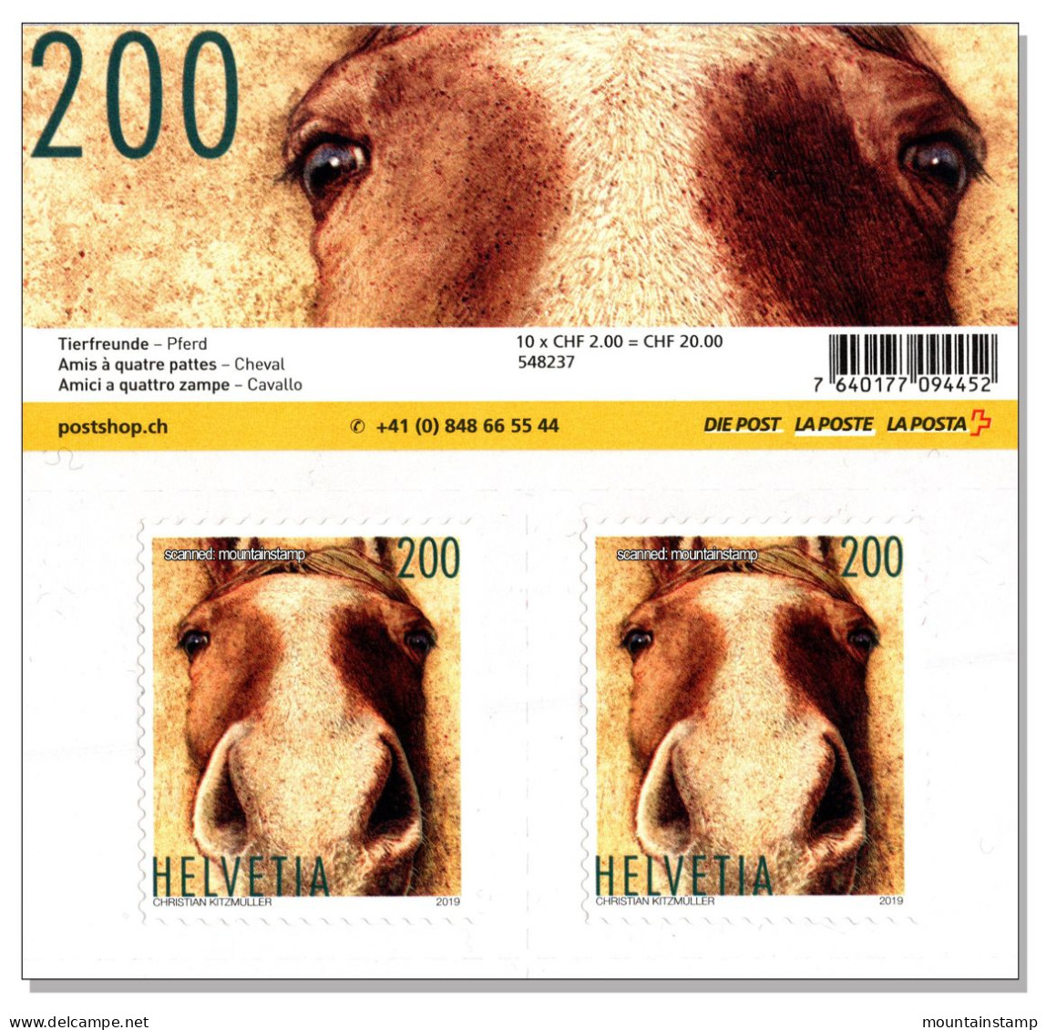 Switzerland 2019 (Box 2) Pferd Cavallo Horse Cheval MNH ** - Ungebraucht