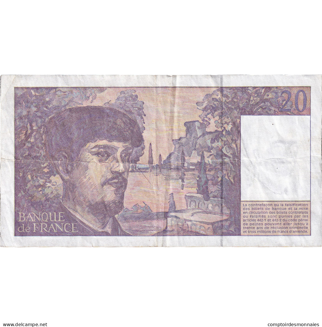 France, 20 Francs, Debussy, 1997, D.058, TTB, Fayette:66ter.2, KM:151i - 20 F 1980-1997 ''Debussy''