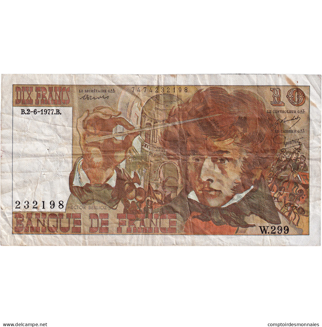 France, 10 Francs, Berlioz, 1977, W.299, TB+, Fayette:63.22, KM:150c - 10 F 1972-1978 ''Berlioz''