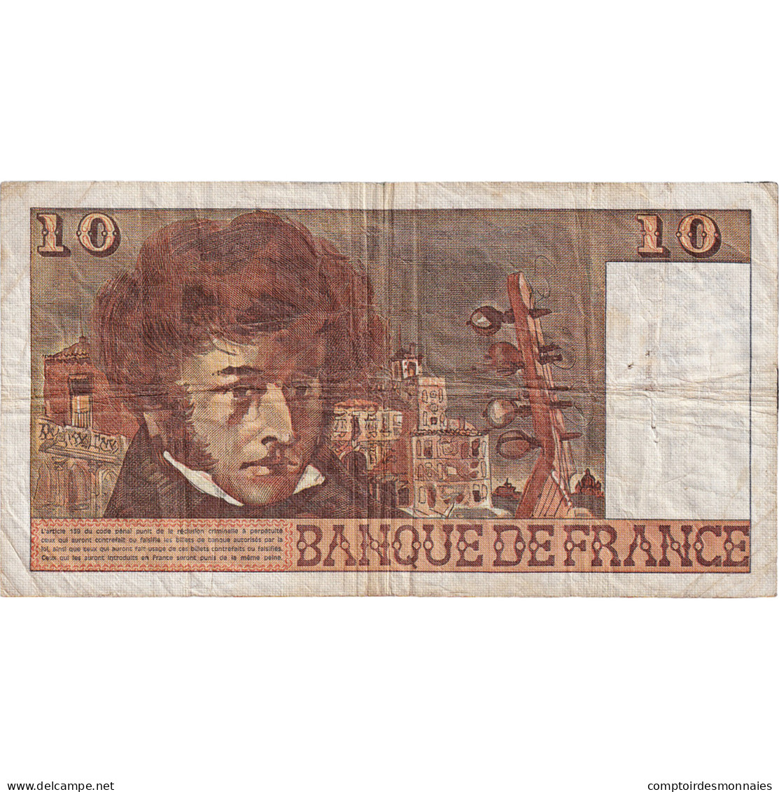 France, 10 Francs, Berlioz, 1978, G.304, TB, Fayette:63.24, KM:150c - 10 F 1972-1978 ''Berlioz''