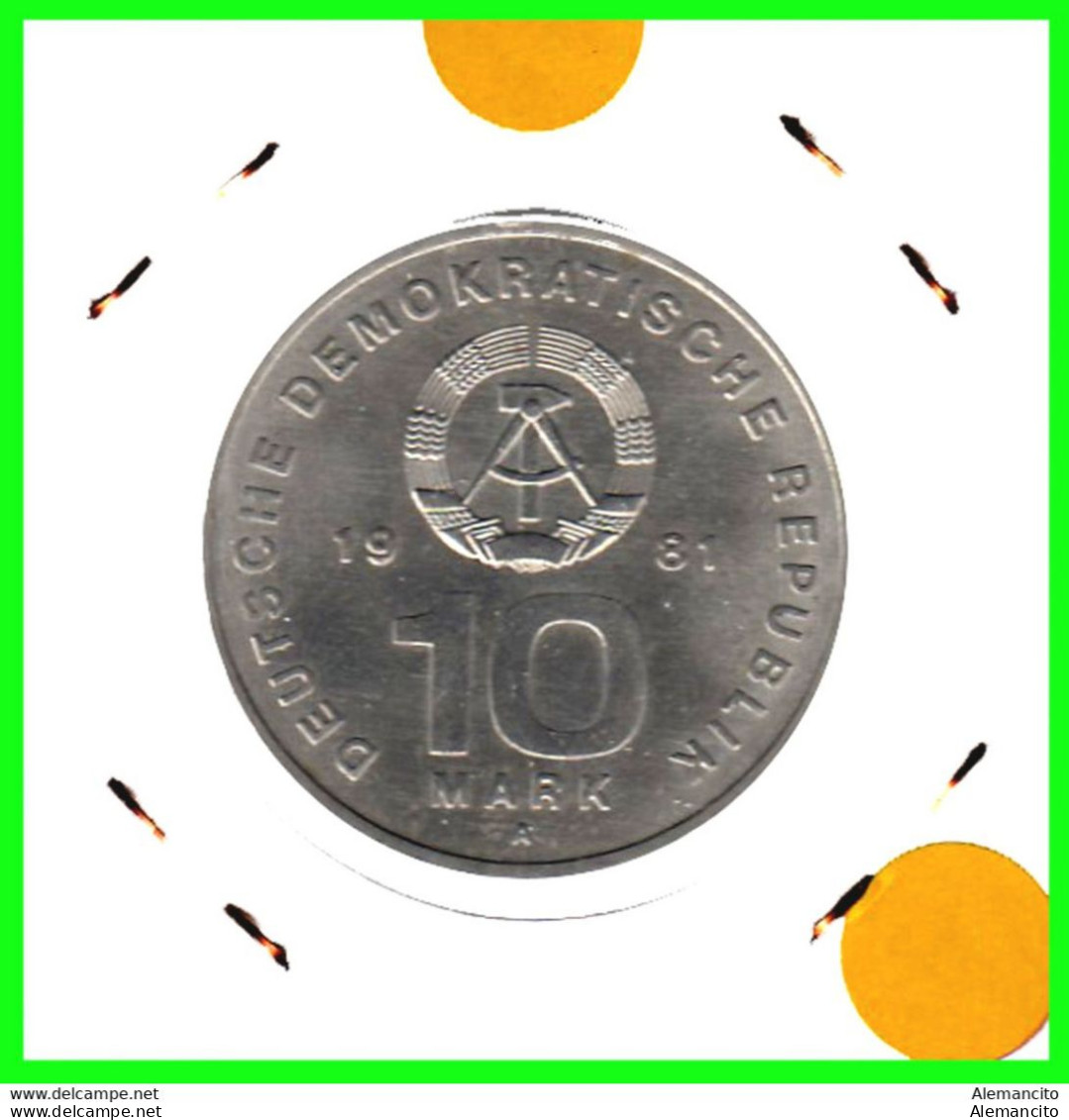 GERMANY DDR ) REPUBLICA DEMOCRATICA DE ALEMANIA AÑO 1981  MONEDA DE 10.00-DM 25º ANIVERSARIO - EJÉRCITO POPULAR NACIONAL - 10 Mark