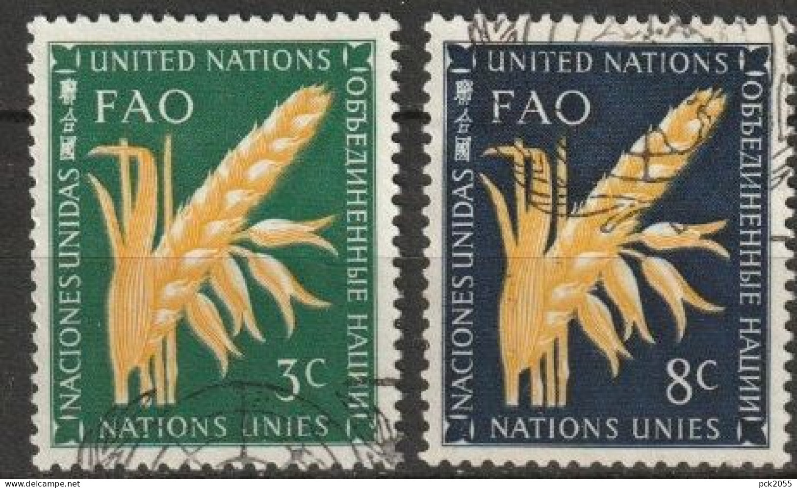 UNO New York 1954 Mi-Nr.27 - 28 O Gestempelt FAO ( 3766) Günstiger Versand - Usados