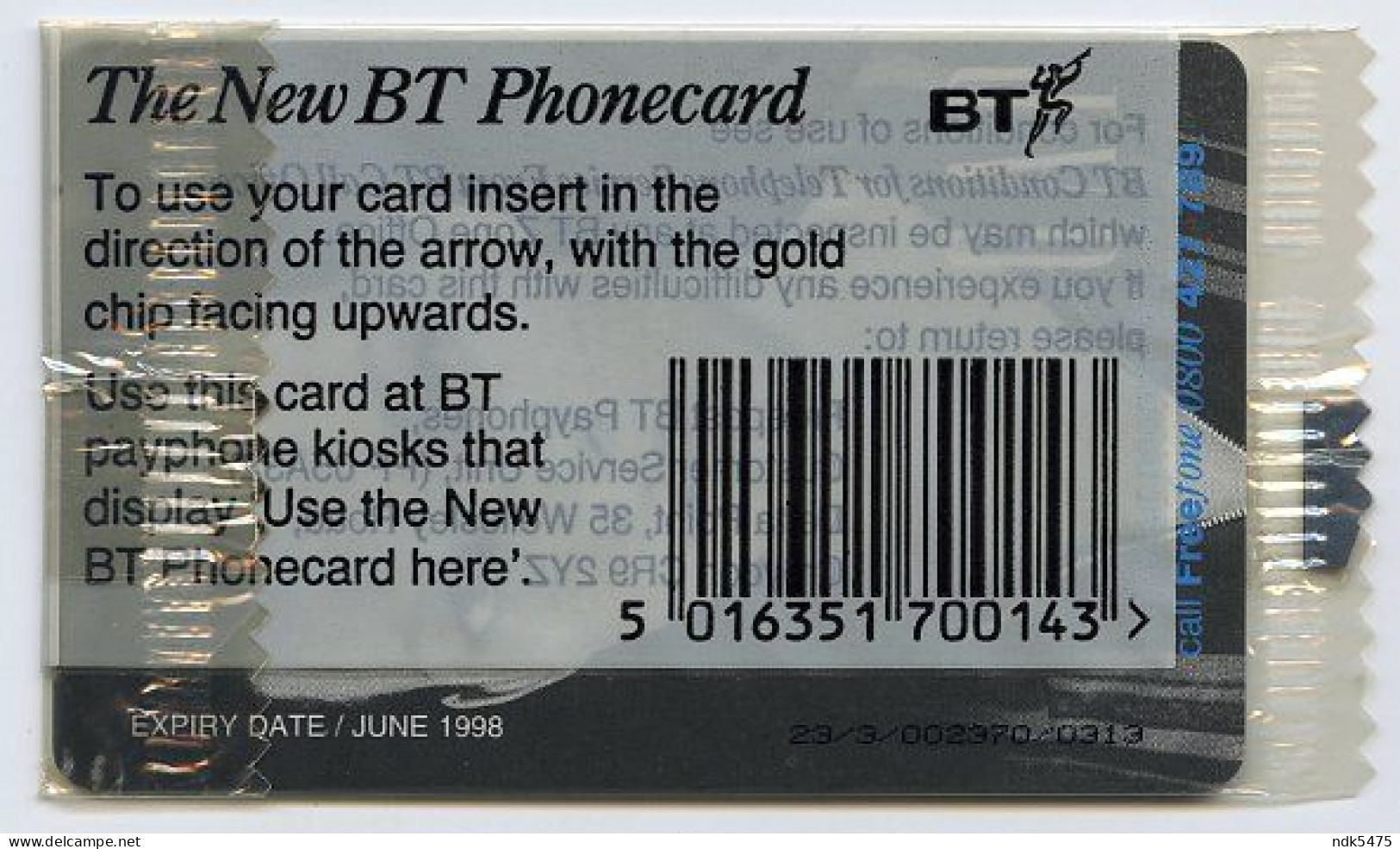 BT PHONECARD : GAP £5 (SEALED / MINT) - BT Promociónales