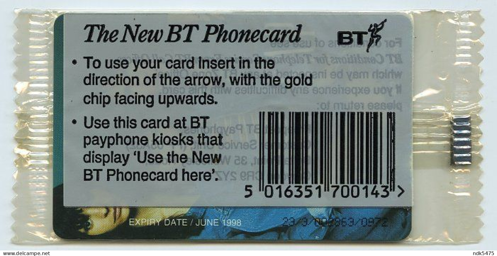 BT PHONECARD : GAP £5 (SEALED / MINT) - BT Promozionali