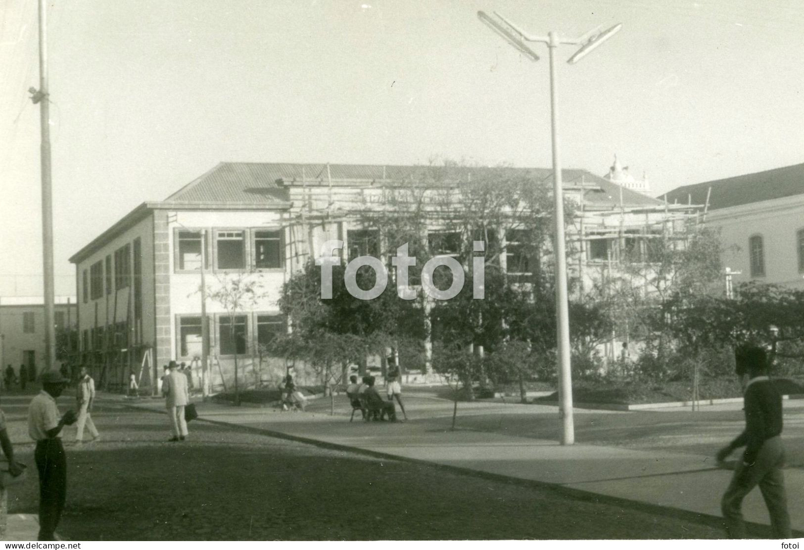 1960 REAL PHOTO FOTO POSTCARD CONSTRUÇAO PALACIO JUSTIÇA PRAIA SAO TIAGO CABO CAPE VERDE AFRICA AFRIQUE CARTE POSTALE - Cap Verde