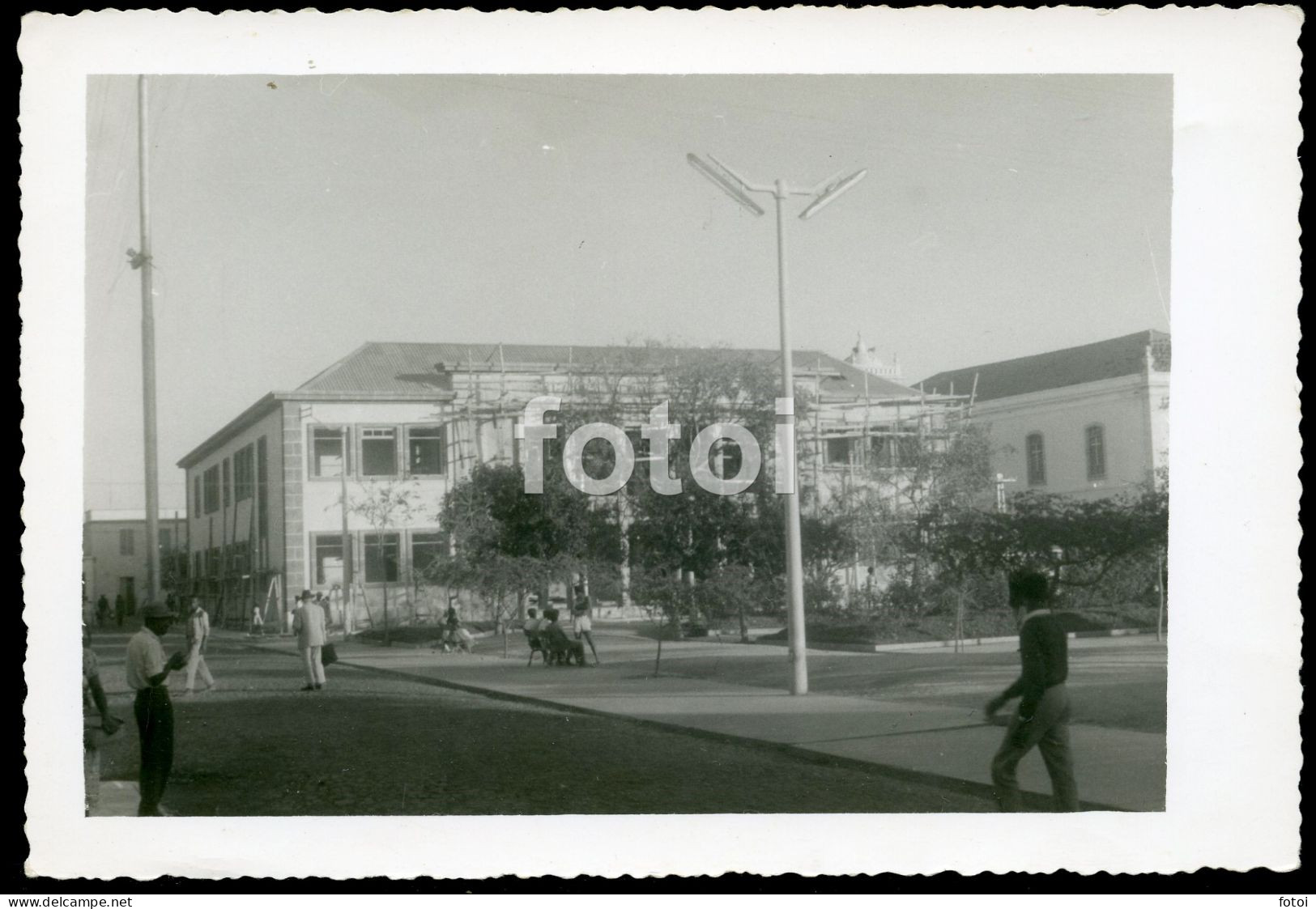 1960 REAL PHOTO FOTO POSTCARD CONSTRUÇAO PALACIO JUSTIÇA PRAIA SAO TIAGO CABO CAPE VERDE AFRICA AFRIQUE CARTE POSTALE - Cape Verde