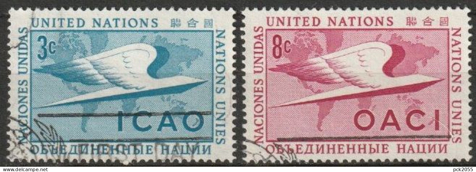 UNO New York 1955 Mi-Nr.35 - 36 O Gestempelt ICAO ( 3971) Günstiger Versand - Used Stamps