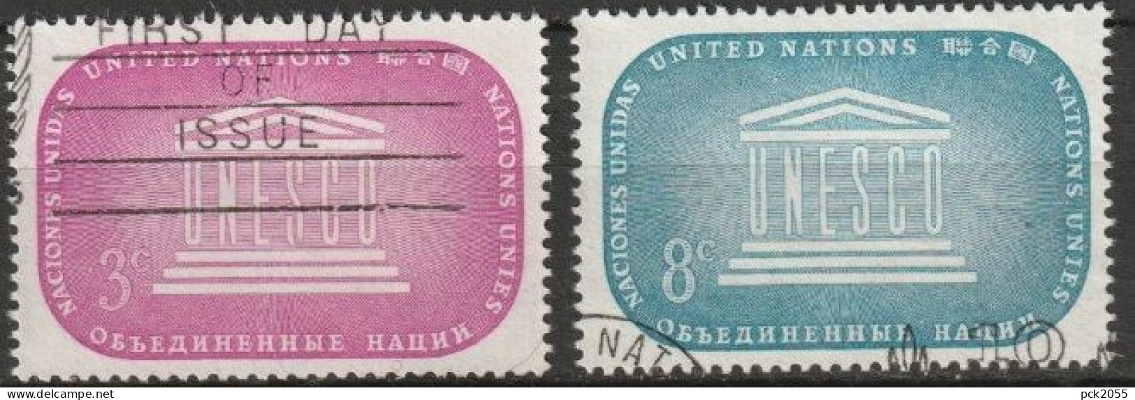 UNO New York 1955 Mi-Nr.37 - 38 O Gestempelt UNESCO ( 3976) Günstiger Versand - Used Stamps