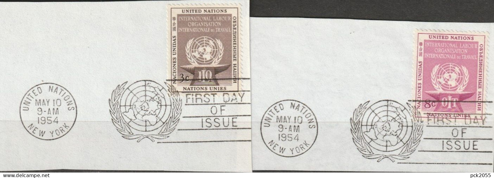 UNO New York 1954 Mi-Nr.29 - 30 O Gestempelt ILO ( 3979) Günstiger Versand - Usati