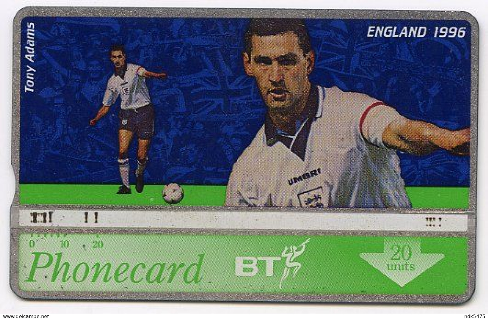 BT PHONECARD : ENGLAND 1996 - TONY ADAMS : 20 UNITS - BT Advertising Issues