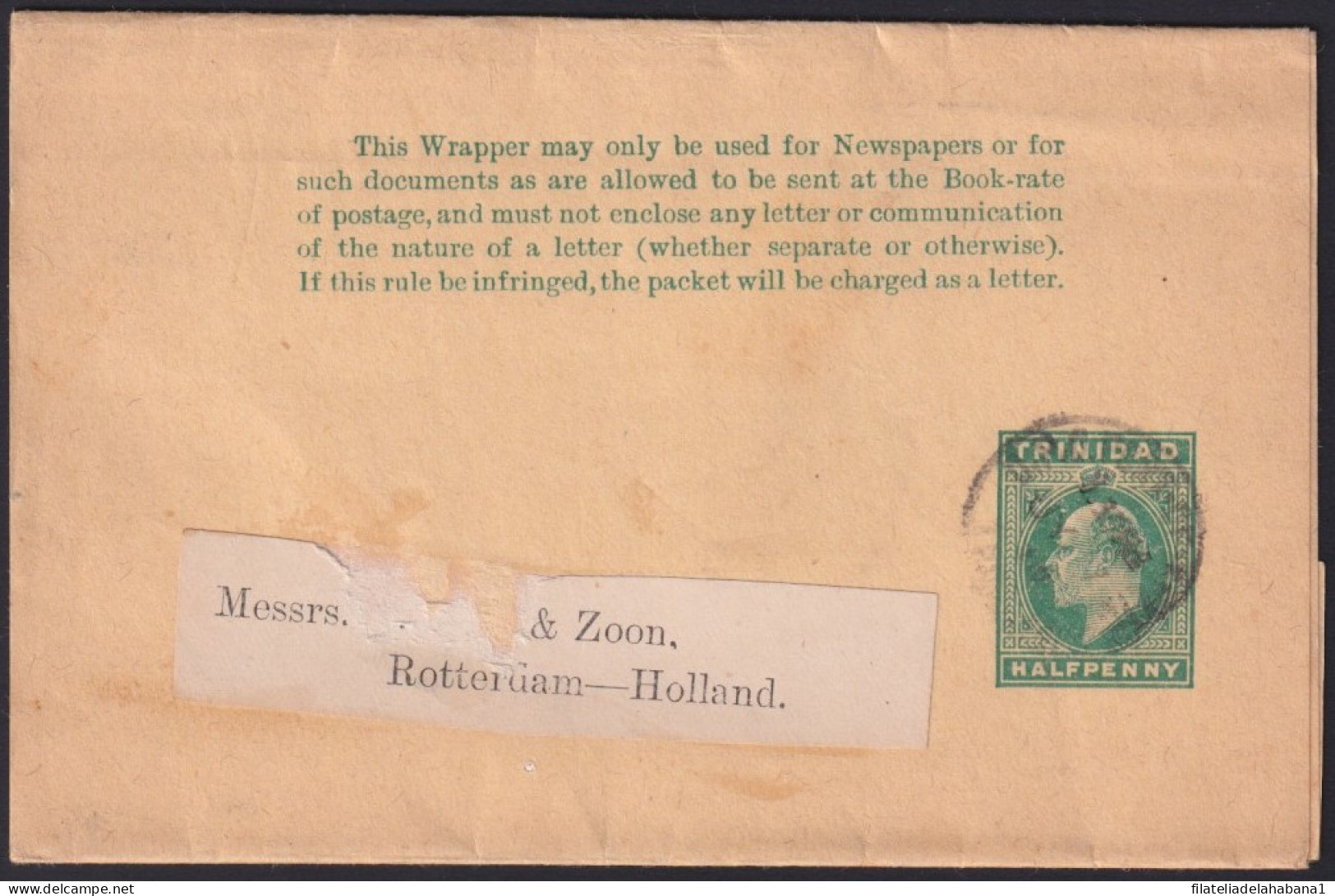 Z177 TRINIDAD NEWSPAPER POSTAL STATIONERY COVER TO NEDERLAND.  - Trinidad & Tobago (1962-...)