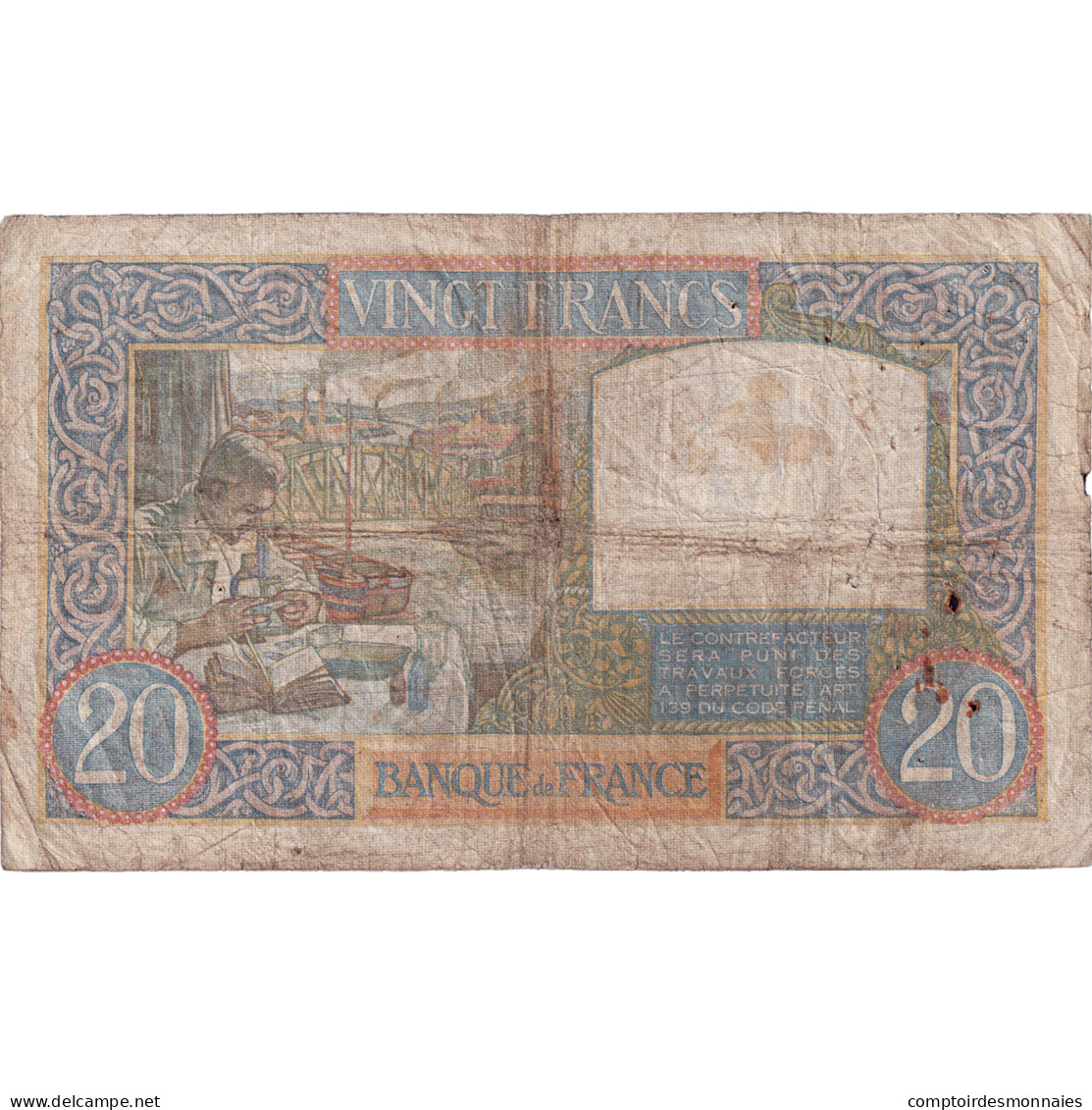 France, 20 Francs, Science Et Travail, 1939, W.80, TB, Fayette:12.1, KM:92a - 20 F 1939-1942 ''Science Et Travail''