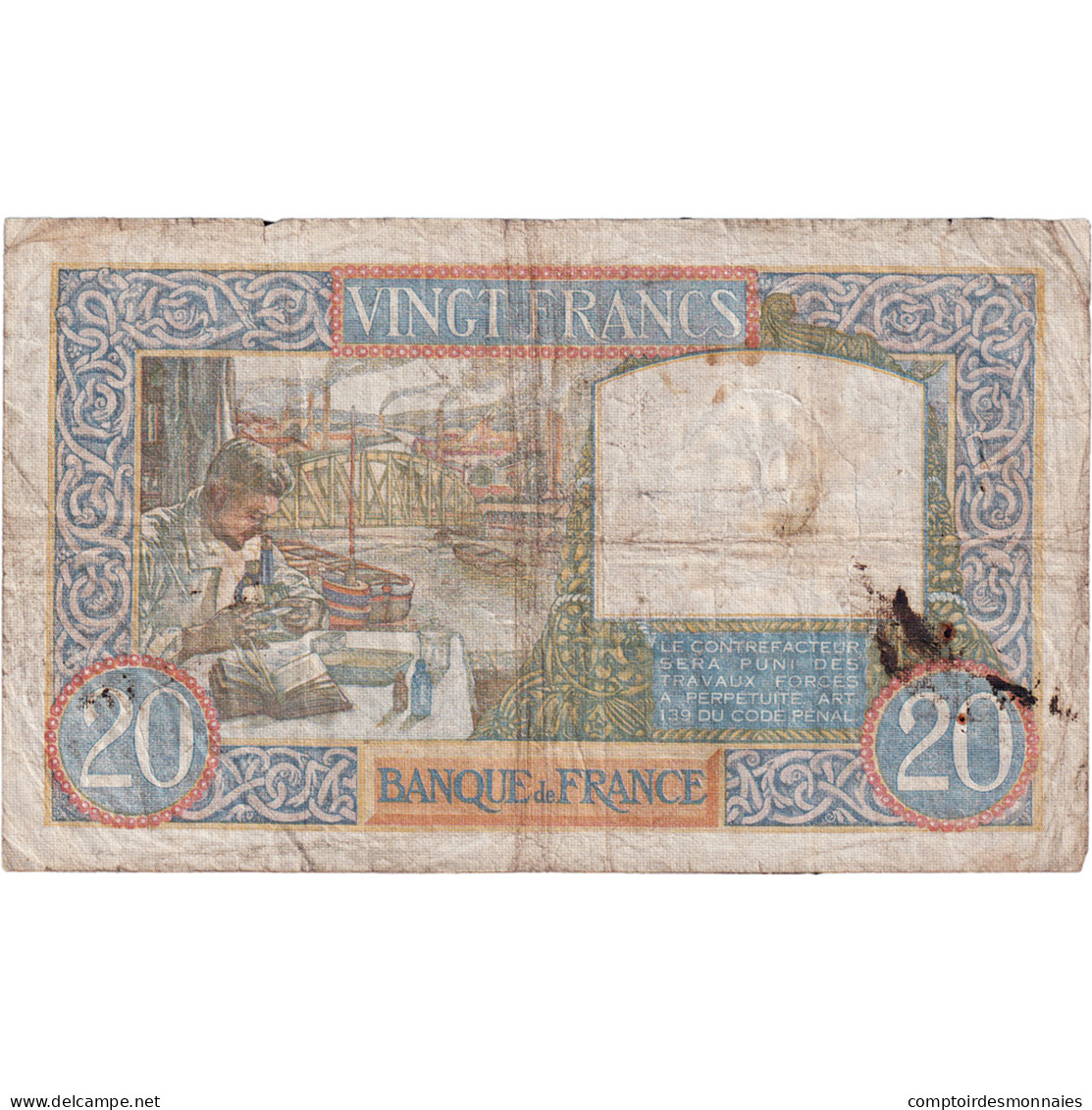 France, 20 Francs, Science Et Travail, 1940, S.1795, TB, Fayette:12.10, KM:92b - 20 F 1939-1942 ''Science Et Travail''