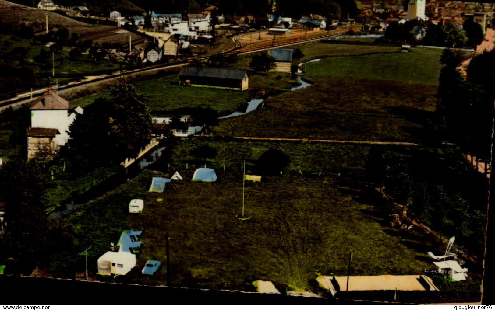 76-EN AVION AU DESSUS DE...VALMONT...LE CAMPING...CPSM GRAND FORMAT - Valmont